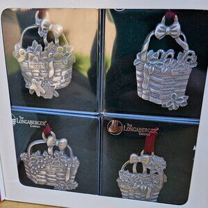Longaberger Pewter Basket Ornaments 1980's